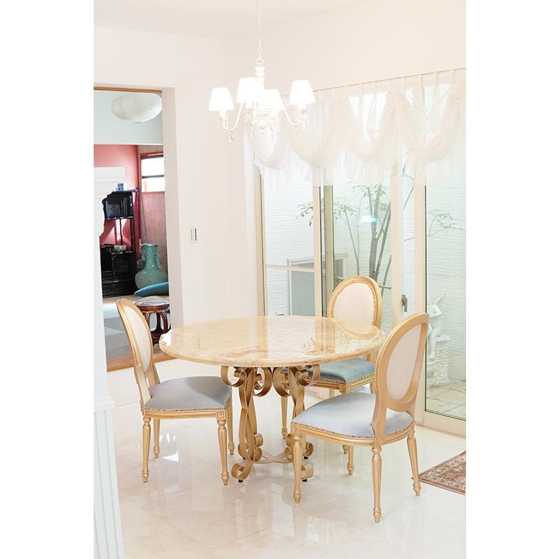 大理石家具 オーダーメイド アイアン ラウンドテーブル アイーダ