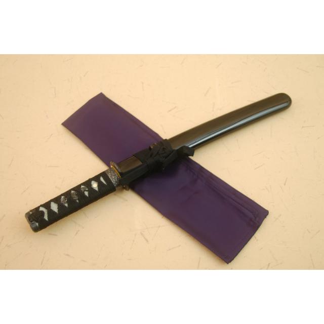 模造刀 懐刀 黒呂鞘仕様 クリーニングクロス付セット 国産 コスプレ
