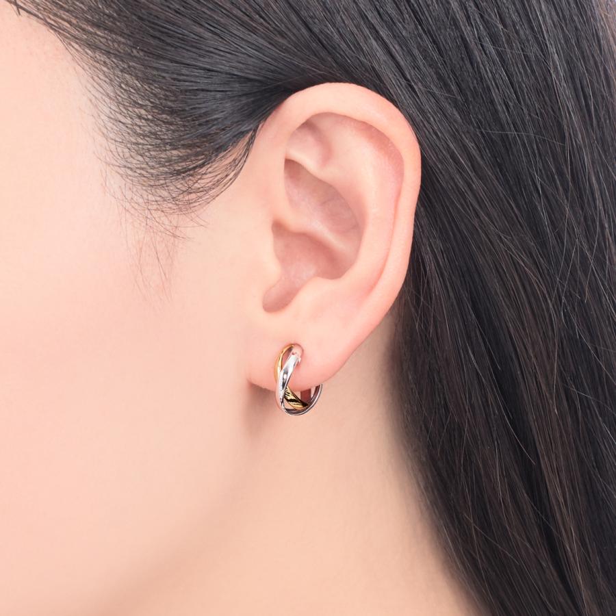 ジュエリーツツミ K10イエローゴールド/K10ホワイトゴールドイヤリング