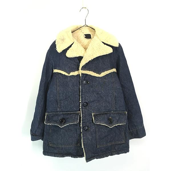 古着 70s Sears ROEBUCKS 濃紺 100%コットン デニム ボア ランチ
