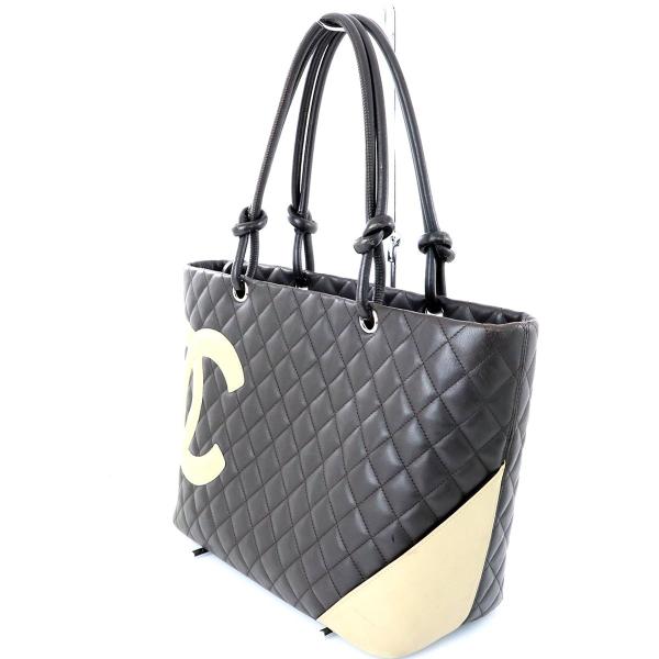 シャネル CHANEL カンボンライン レザー マロン トートバッグ