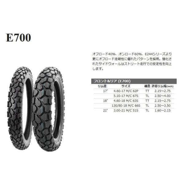 SHINKO（シンコー） E700 5.10-17 M/C 67S TL : リブラ - 通販 - Yahoo