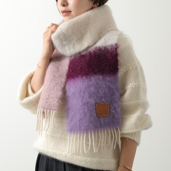 loewe マフラーモヘアストライプ