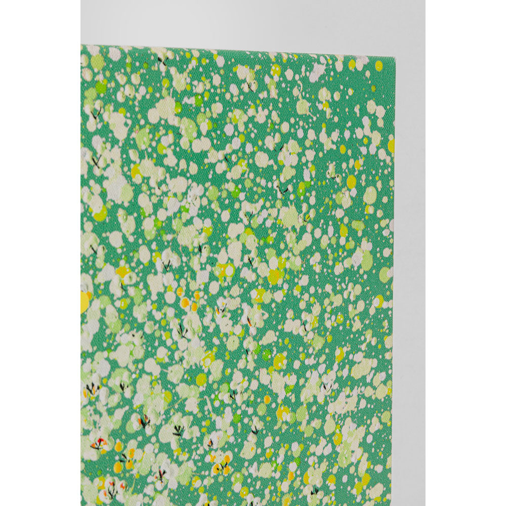 フラワーボート グリーンイエロー 100×80 cm タッチドピクチャー