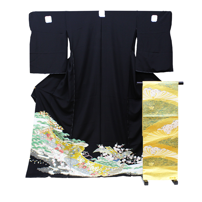 黒留袖 本加賀友禅 錦蒔絵 柿本 市郎 作 − 黒留袖｜美はよろこび 着物