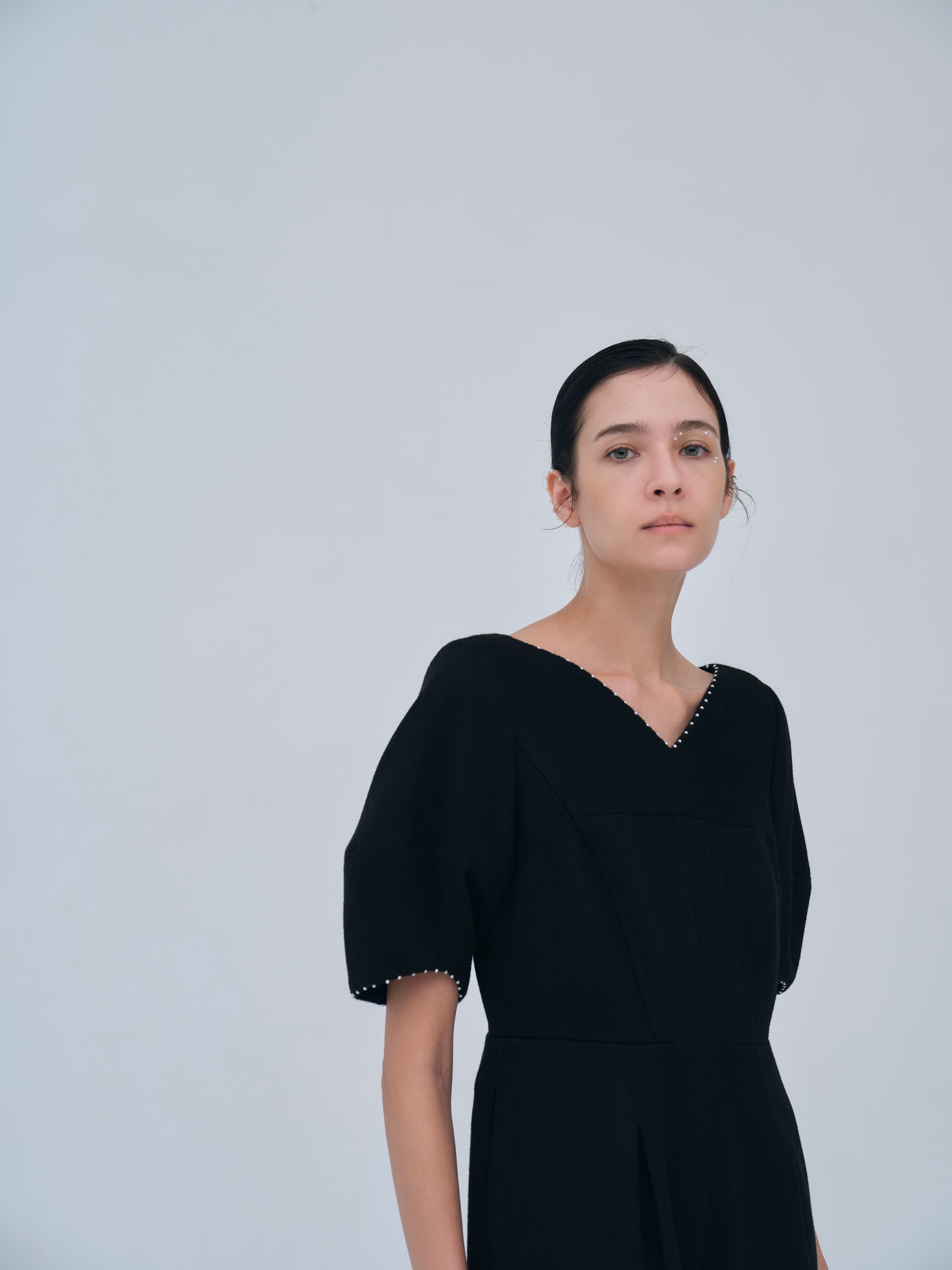 Pearl Trim Wool Combinaison – L'AUBE BLANC