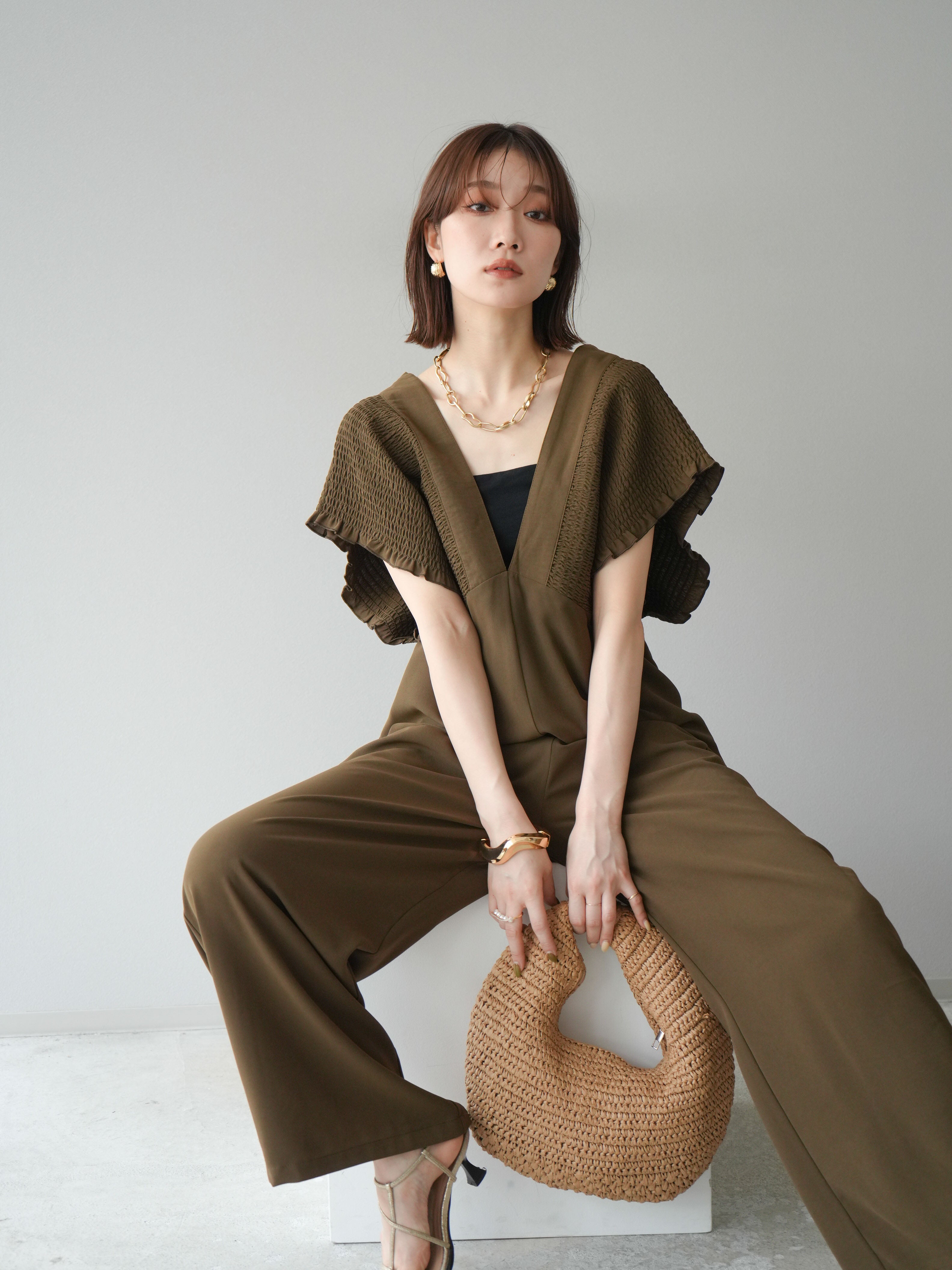 予約]エステルシャーリングオールインワン/ブラウン – Lumier