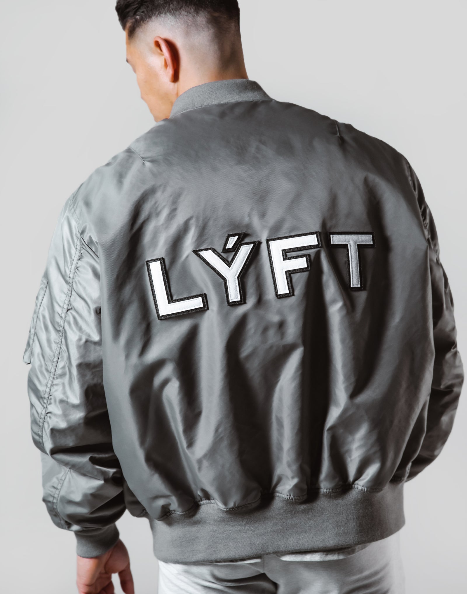 LÝFT Logo Patch MA-1 Jacket - D.Grey