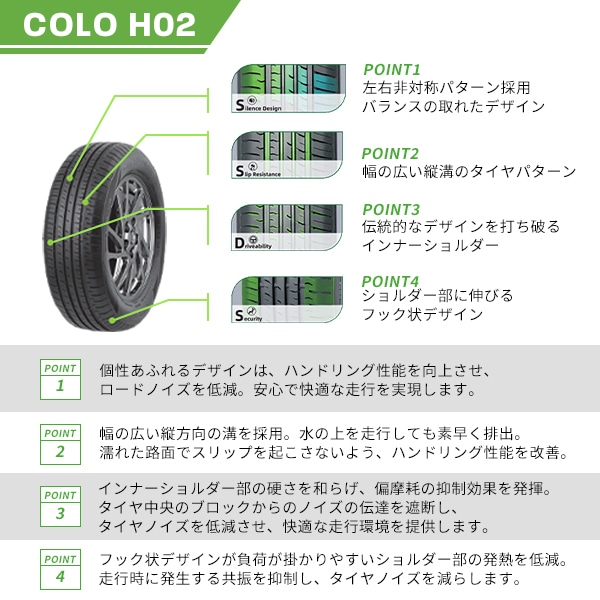激安 ◇185/55R16 87V 2026年製造 GRENLANDER COLO H02 グリンランダー