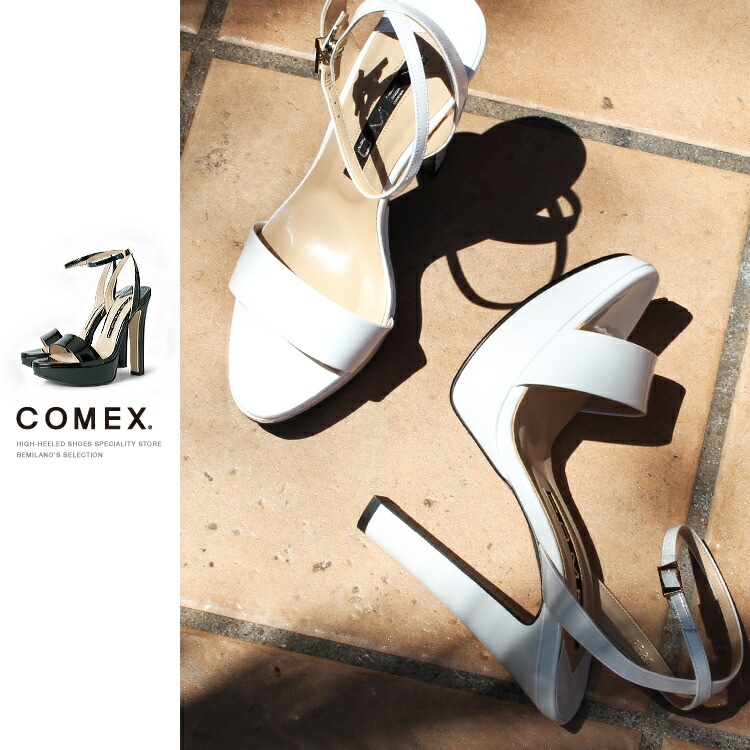 コメックス サンダル ハイヒール ヒール14cm 太ヒール アンクル