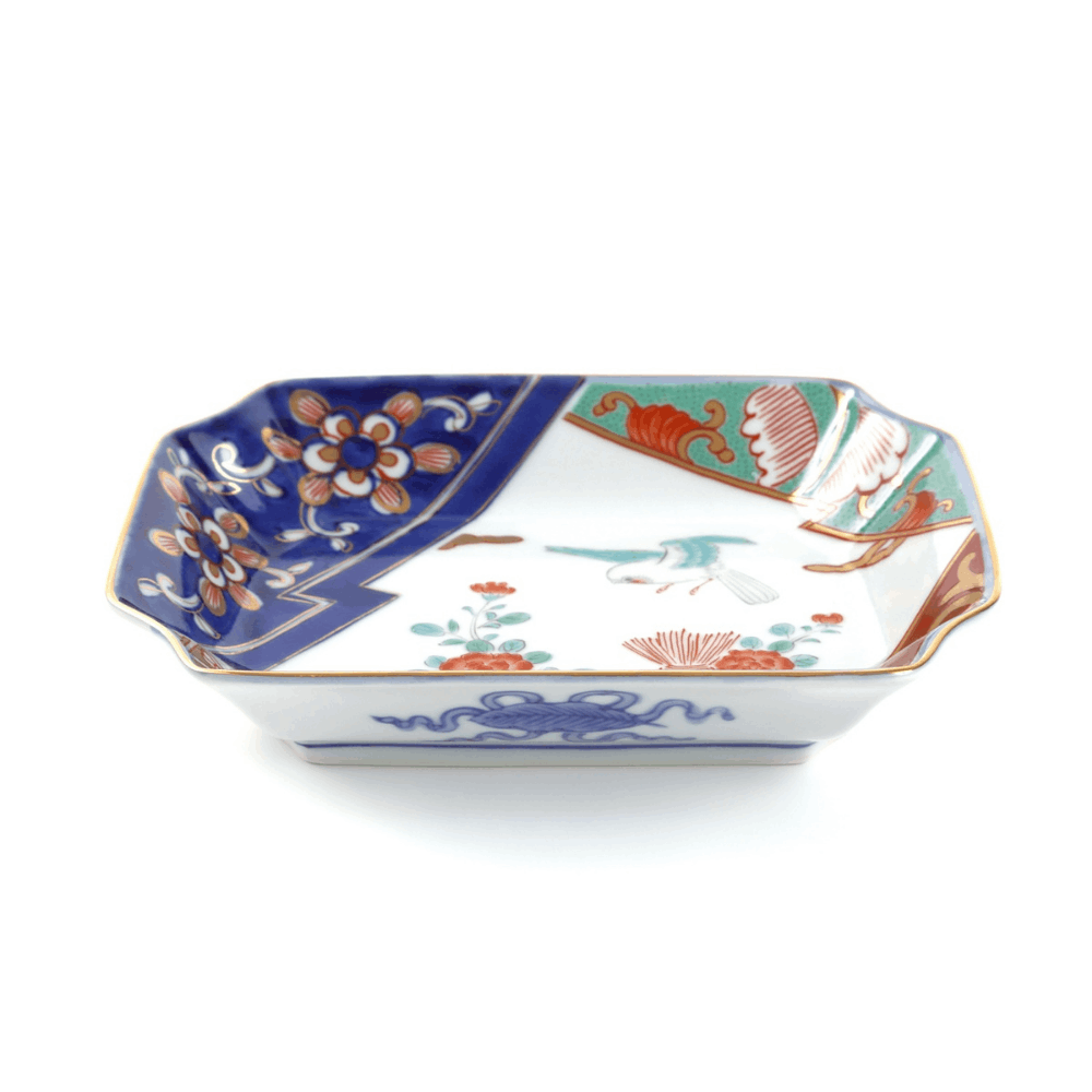 林九郎窯】三方割元禄地紋5号皿｜創亭やぶきたオンライン