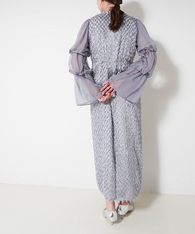 デザインスリーブシャギードレス□ | ALL ITEM | ROOM903 online