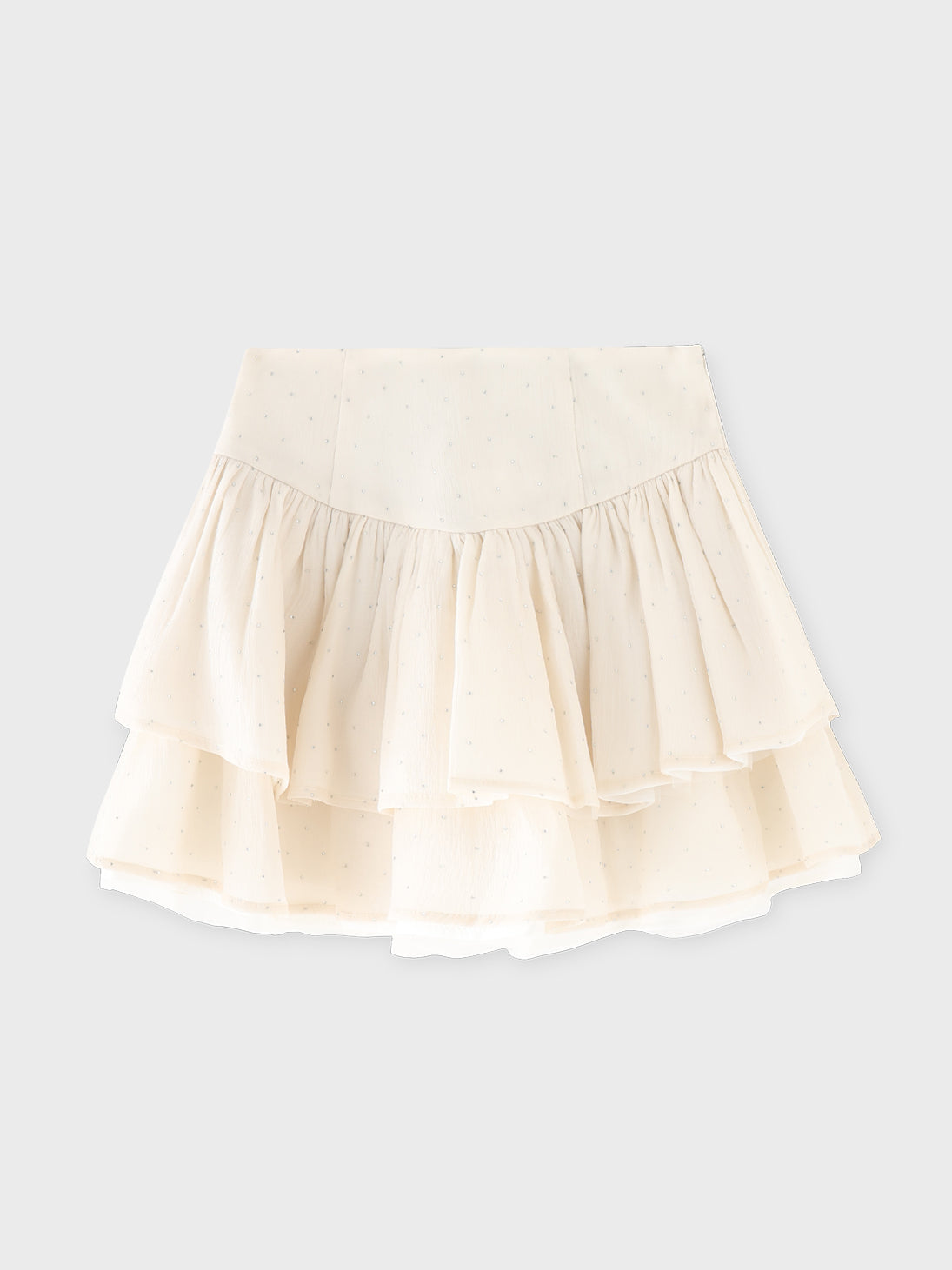 Plume chiffon tiered mini skirt(eme10798) – M me eme