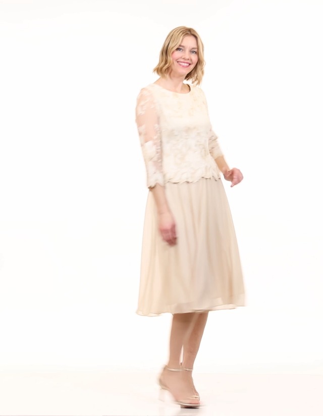 Amazon.com: Alex Evenings Women's Tea Length Embroidered Bodice