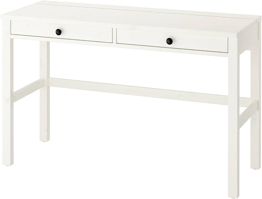 Amazon | IKEA Hemnes Desk 引き出し2つ付き ホワイトステイン サイズ