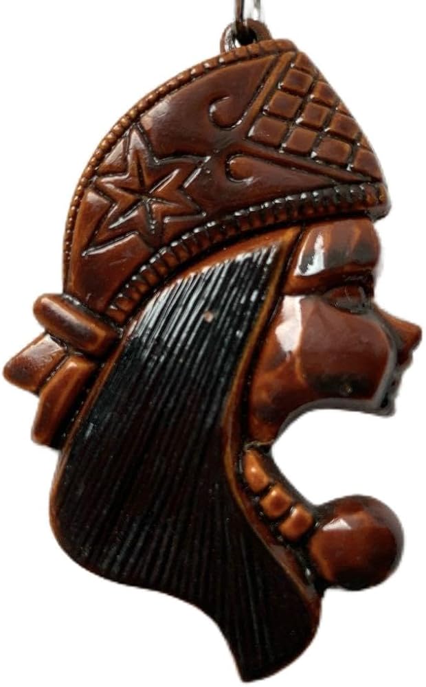 Amazon.co.jp: アイヌ 木彫り キーホルダー 女性 横顔 土産 北海道