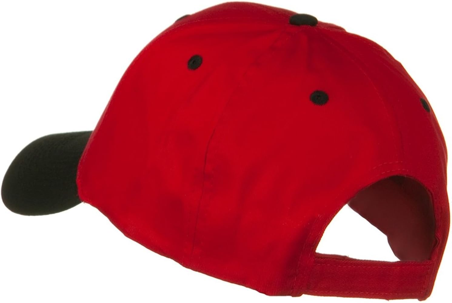OTTO Two Tone Cotton Twill Low Profile Strap Cap - Black Red at
