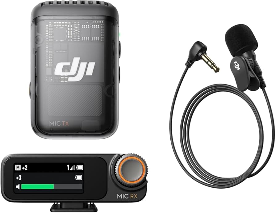 DJI Mic 2 (1 TX + 1 RX) + Lavalier Mic, Wireless Microphone