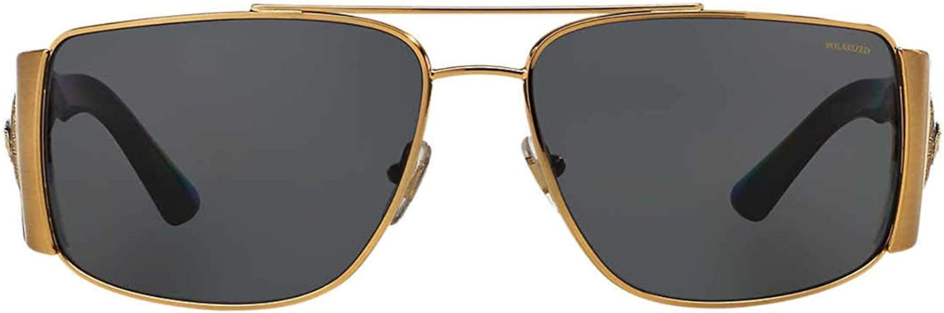 Amazon.com: Versace Man Sunglasses Gold Frame, Dark Grey - Polar
