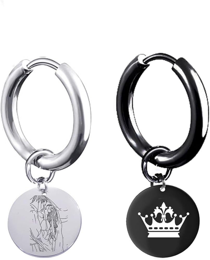 Amazon.com: Customize Hoop Earrings with Photo Text Engraved with