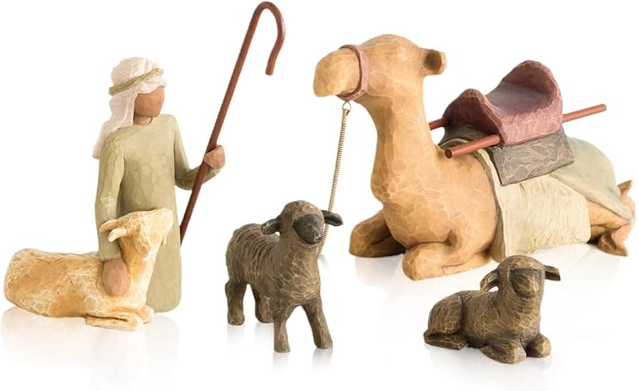 Amazon.co.jp: クリスマス 羊飼い 樹脂 工芸品 置物 イエスシリーズ4点