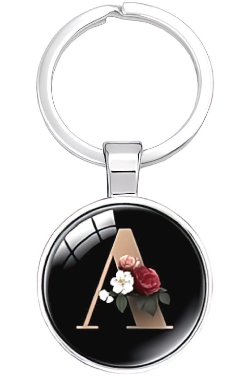 Amazon.co.jp: イニシャル キーホルダー A 小さい 花柄 花 推し 名前