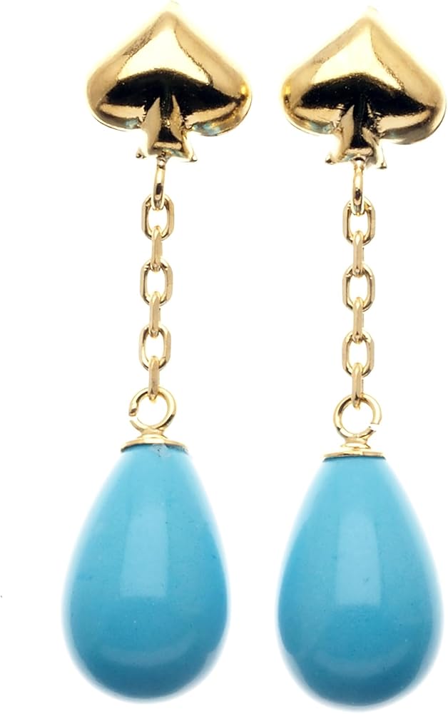 Amazon | [K.jewel] K18 ターコイズ スペード ピアス 18金イエロー