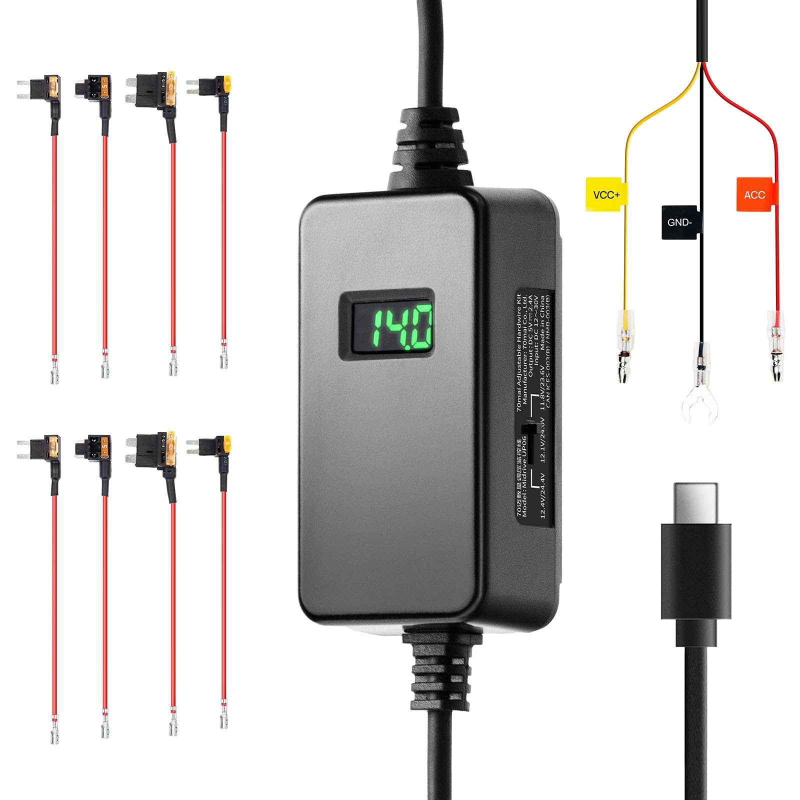 Amazon.co.jp: 70mai Hardwire Kit UP06 駐車監視オプション 3段階低