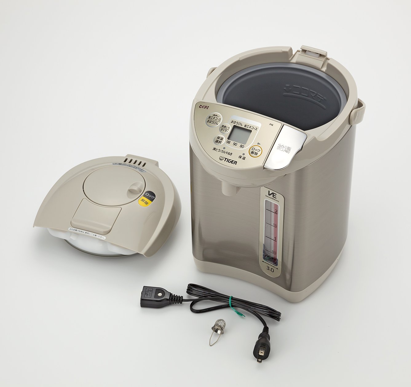 Amazon | タイガー 魔法瓶 電気 ポット 3L ベージュ 節電 VE 保温