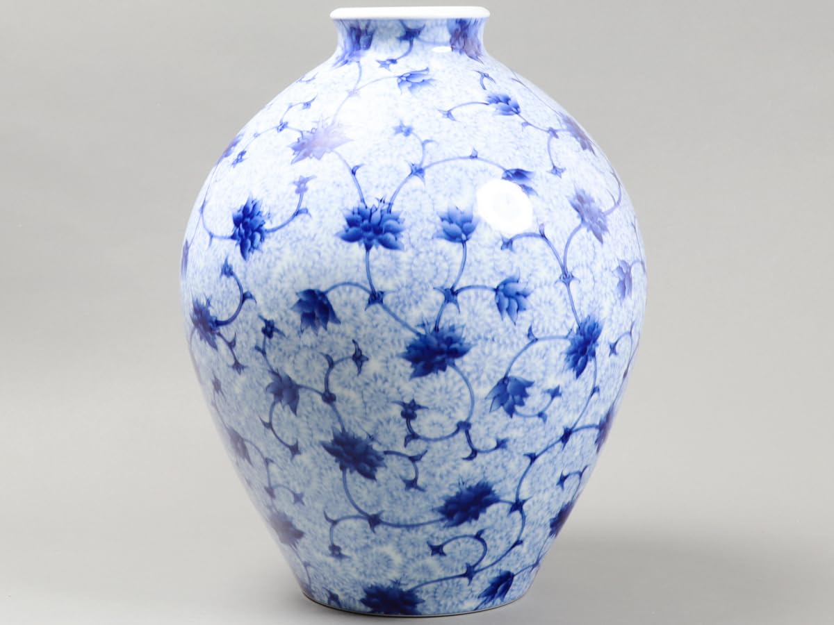 深川製 竹の葉模様 花瓶 深川製 竹の葉模様 花瓶 深川製 竹の葉模様