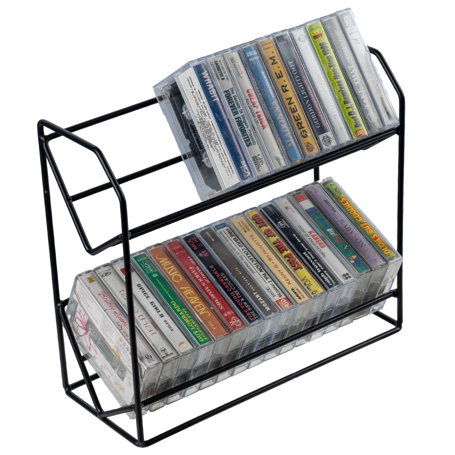 Amazon｜MyGift 2段カセットテープ収納ラック、クラシックな