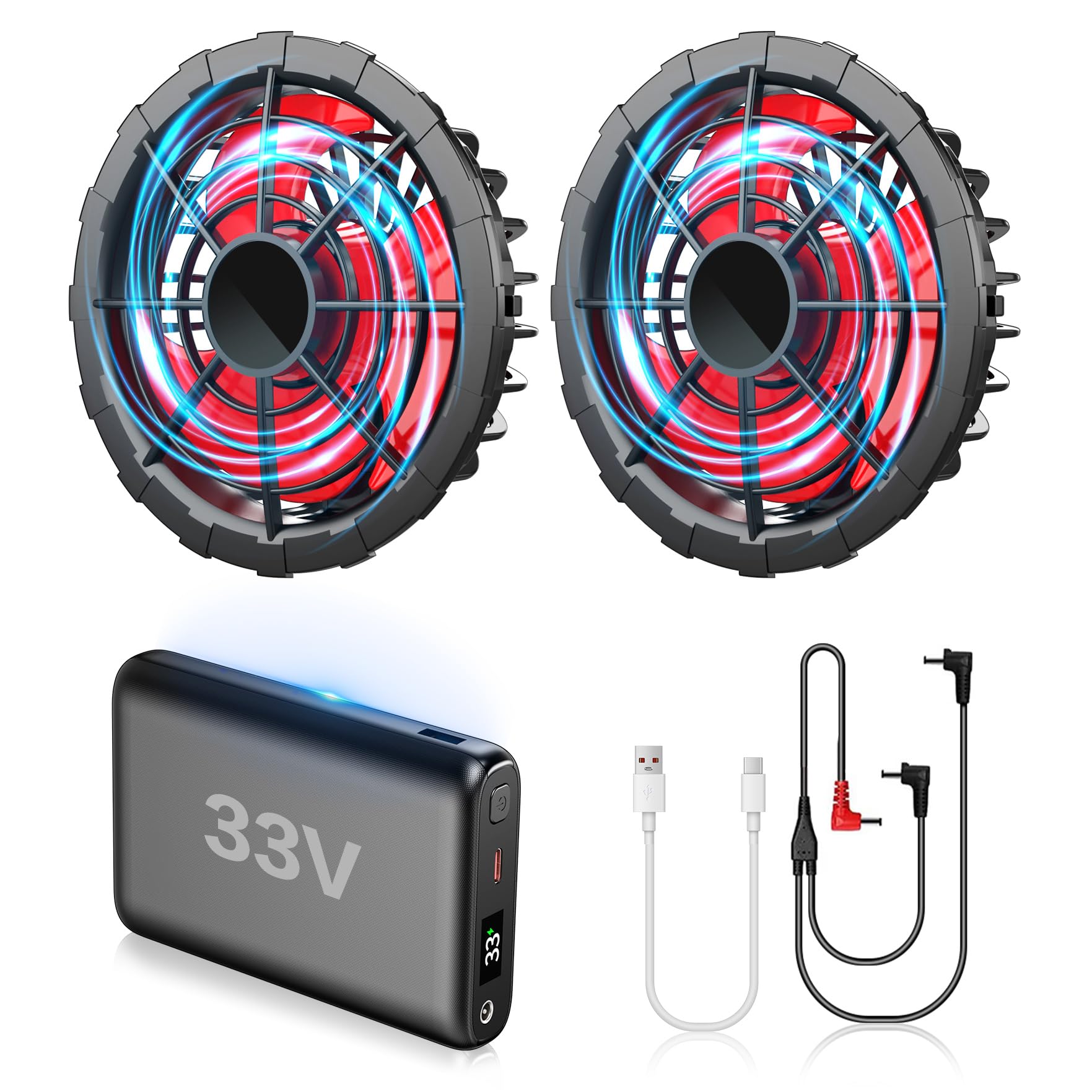 Amazon.co.jp: 空調作業服 ファンバッテリーセット 【2025新登場&33V超