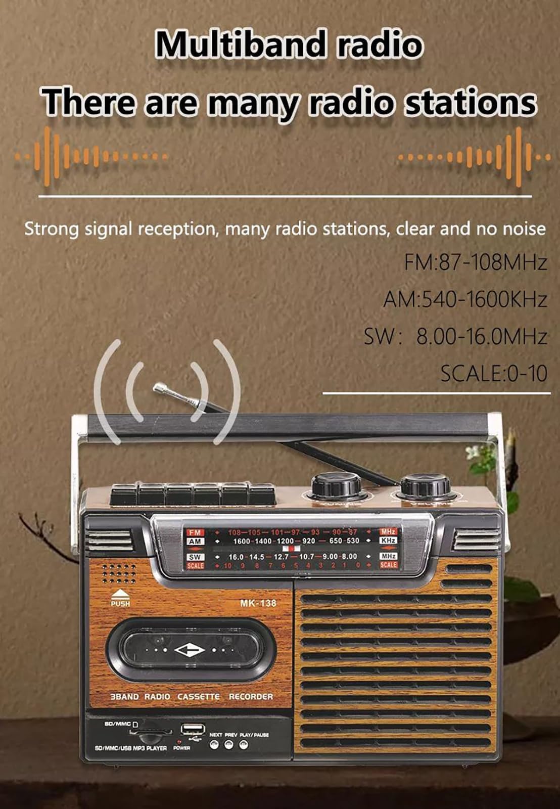 Amazon.co.jp: レトロカセットプレーヤー、AM/FMラジオスピーカーと