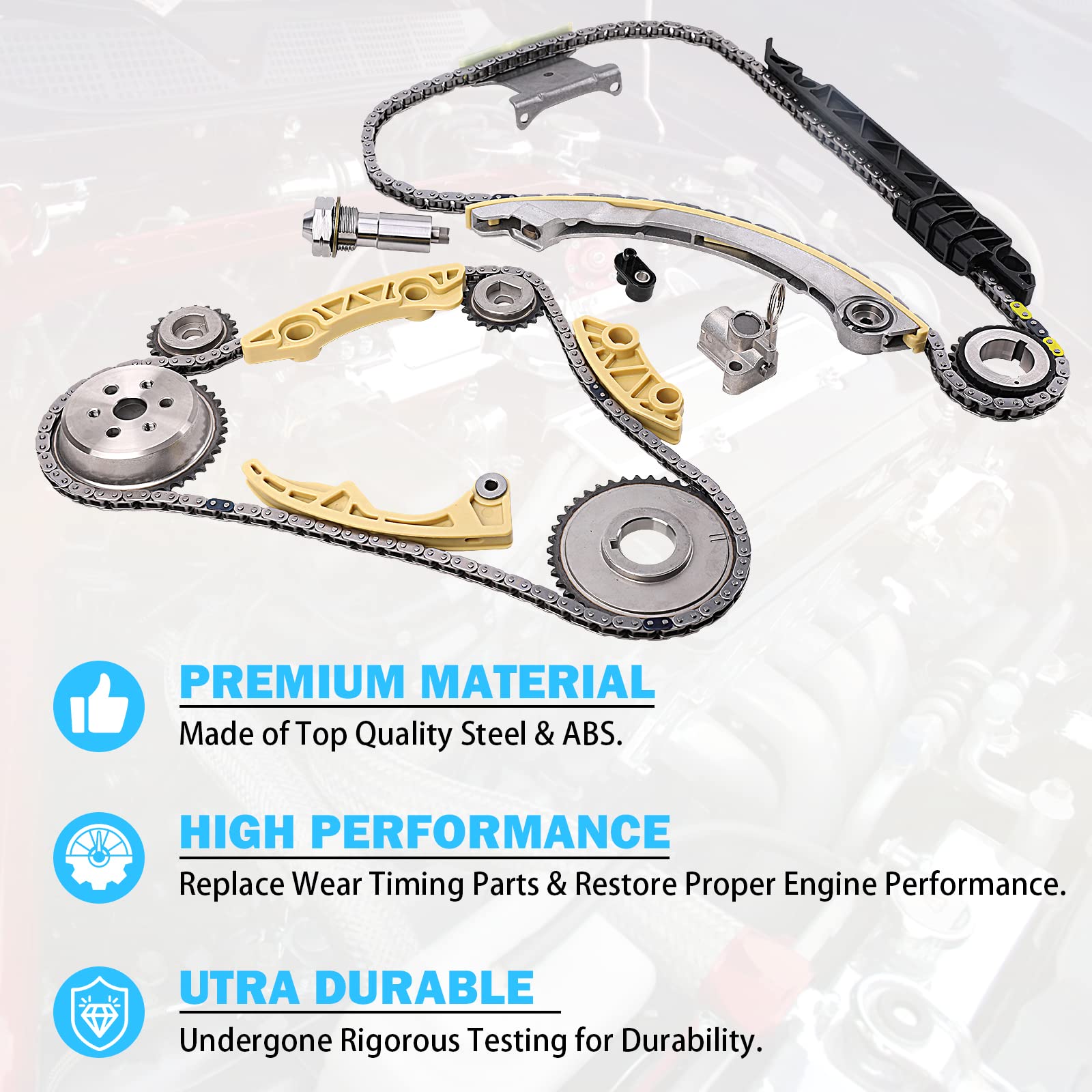 Engine Timing Chain Kit w/Chain Guide Tensioner Sprocket