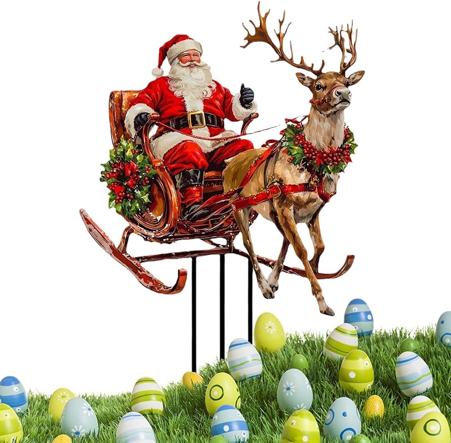 Amazon.co.jp: トナカイヤード ステークス、クリスマス ヤード サイン