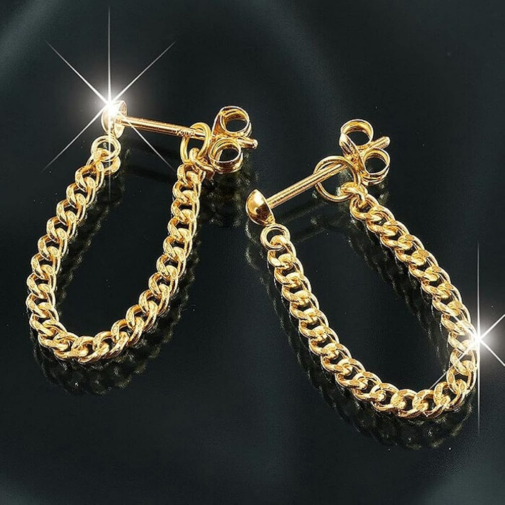 Amazon | K18 18金 アクセサリー ピアス ロングピアス フープピアス