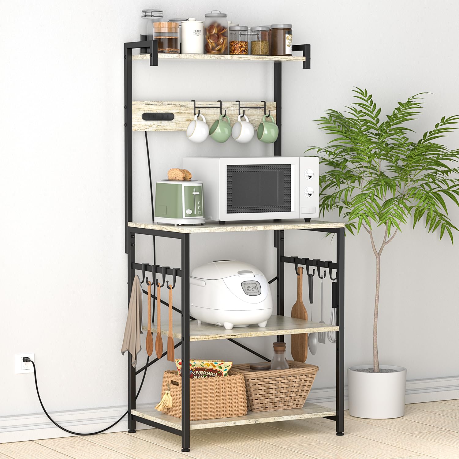 Amazon.co.jp: TTWO キッチンラック レンジ台 W60×D42×H130cm 2口