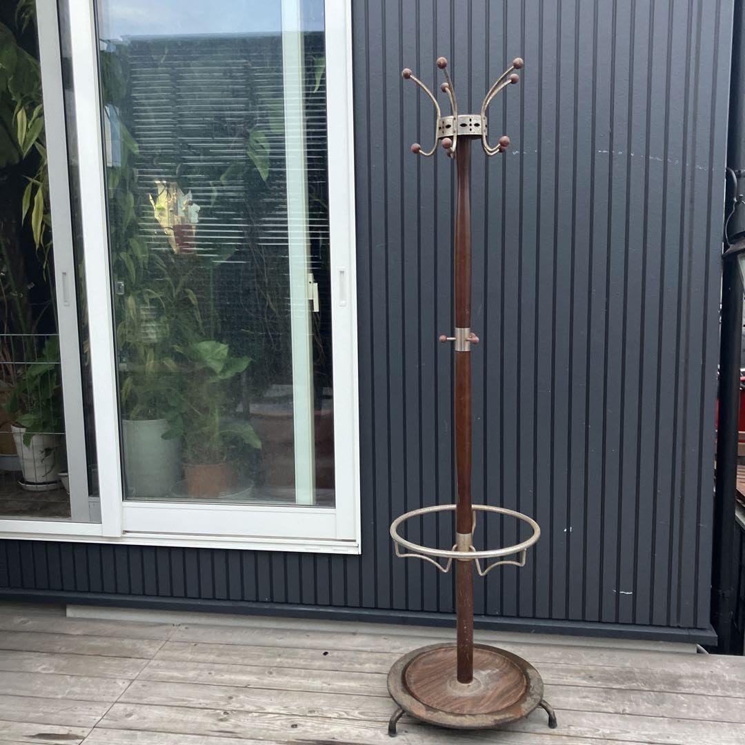 Amazon｜昭和レトロ ミッドセンチュリー 木製 ポールハンガー ハンガー