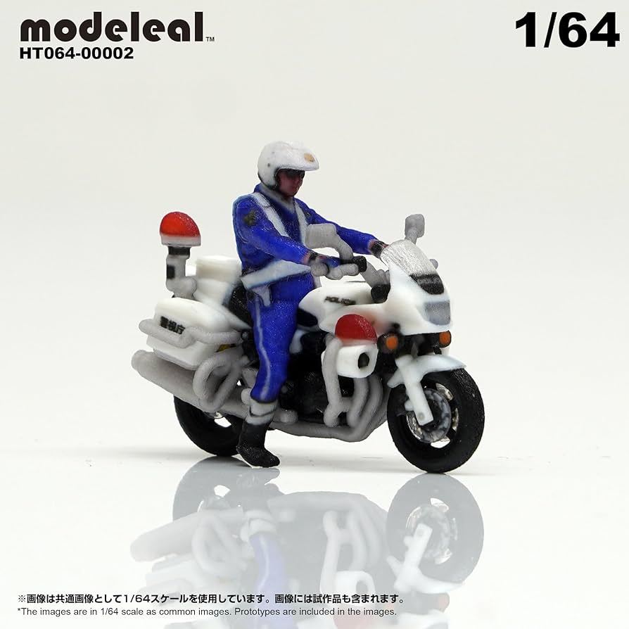 Amazon.co.jp: HT064-00002 modeleal 日本警察 1/64 白バイA隊員付