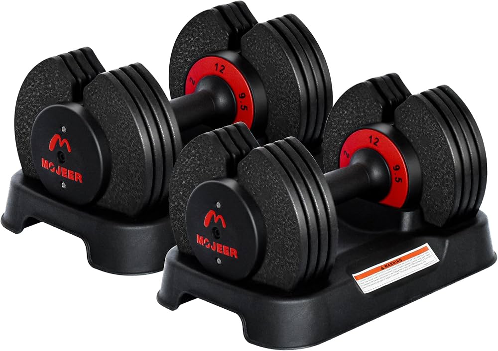 Amazon | MOJEER ダンベル 可変式 12kg 2個セット アジャスタブル