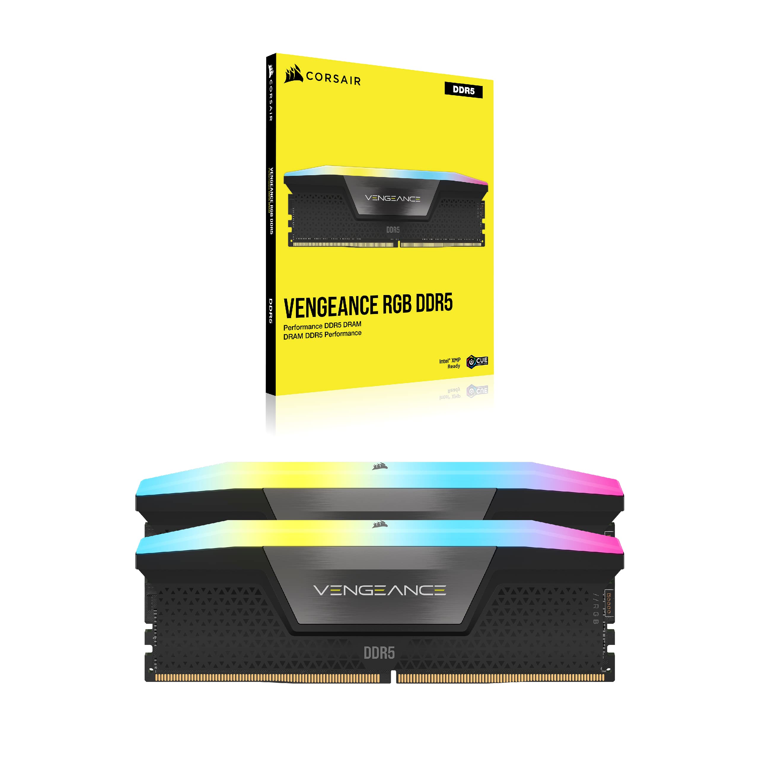 CORSAIR VENGEANCE RGB DDR5 RAM 96GB (2x48GB) 5200MHz CL38 Intel