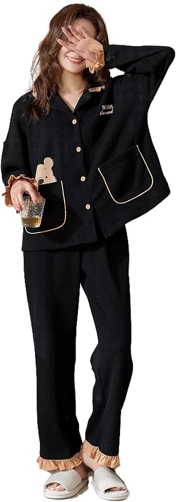 Amazon | [House Yayoi] パジャマ 上下セット ルームウェア シャツ V