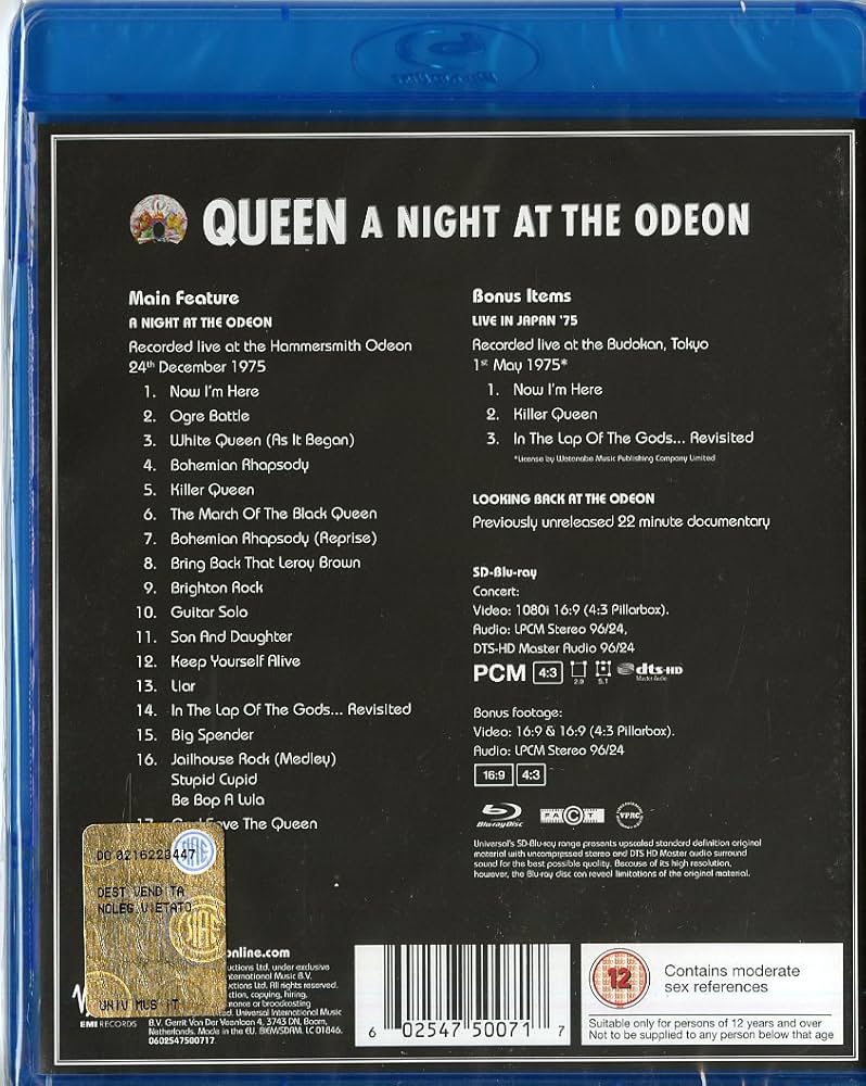 Queen: A Night At The Odeon [Blu-ray] [Region Free]: Amazon.co.uk