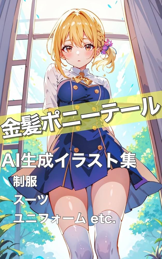 Amazon.com: AI generated illustrations Blonde ponytail AI