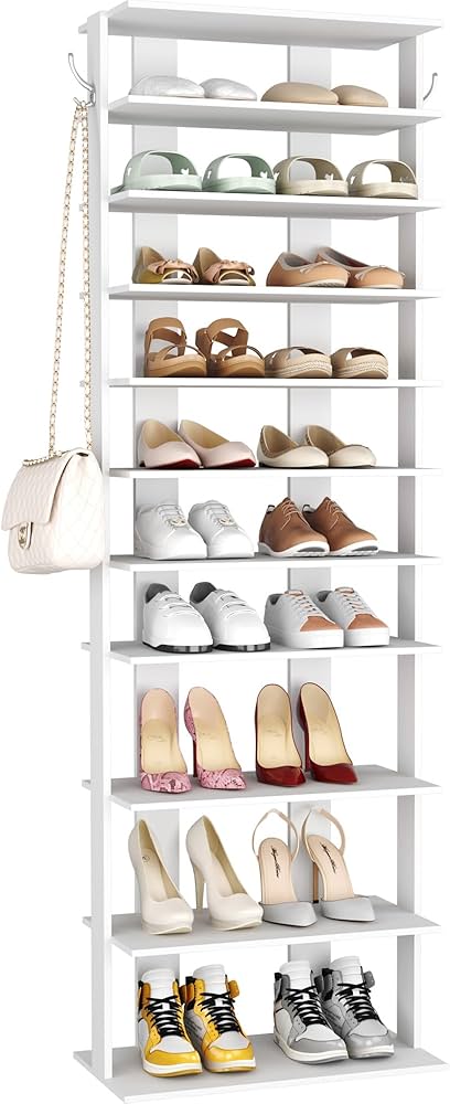 Amazon.com: HOMEFORT 10-Tier Corner Shoe Tower - Double Rows, Slim