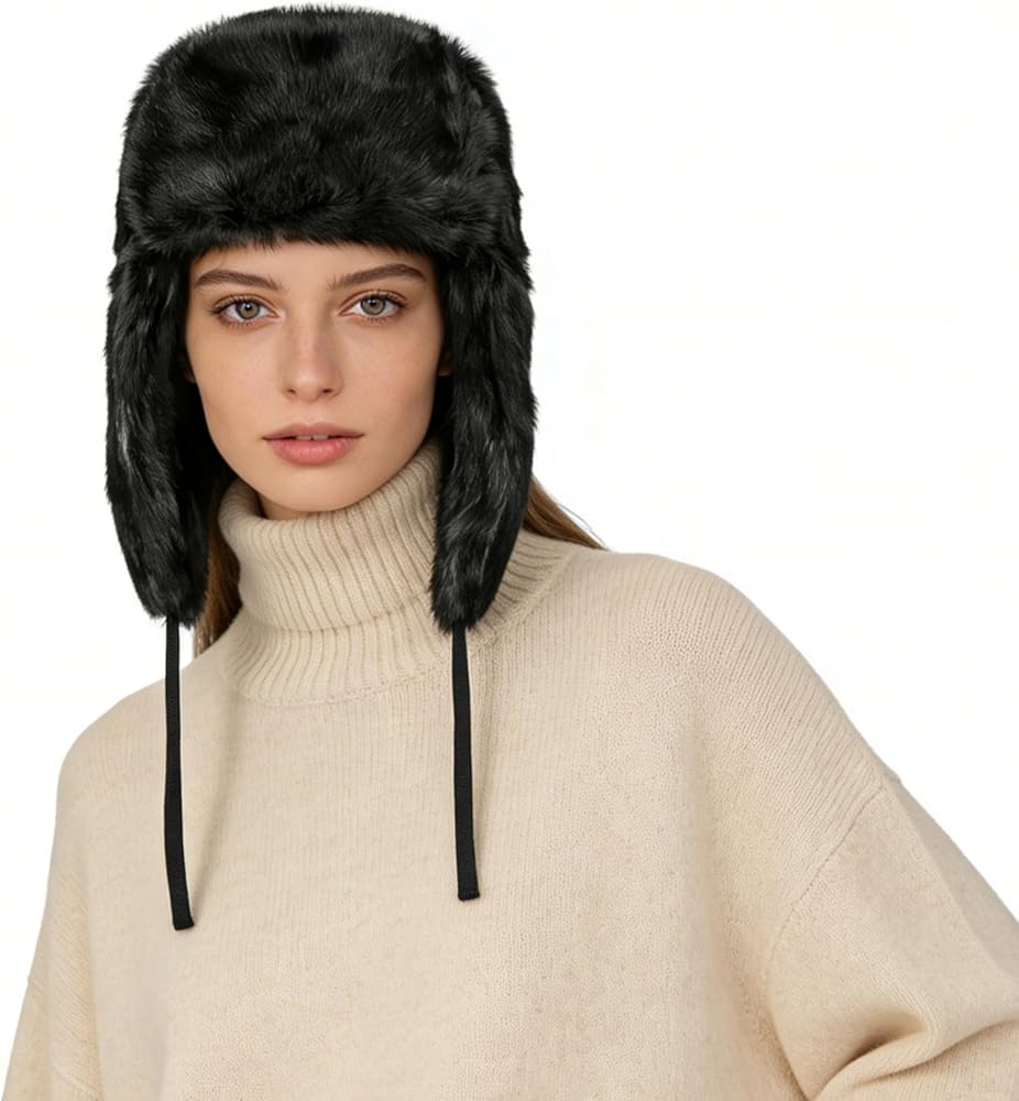 Amazon.co.jp: Trapper Russian Trooper Ushanka 帽子 冬 防風 暖かい