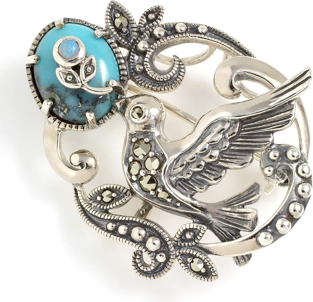 Amazon | [チェリッシュ] 碌山 ブローチ ペンダント ターコイズ/トルコ