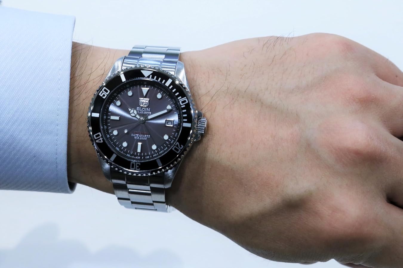 Amazon.co.jp: [エルジン] ソーラー ダイバー 腕時計 FK1426S-B メンズ