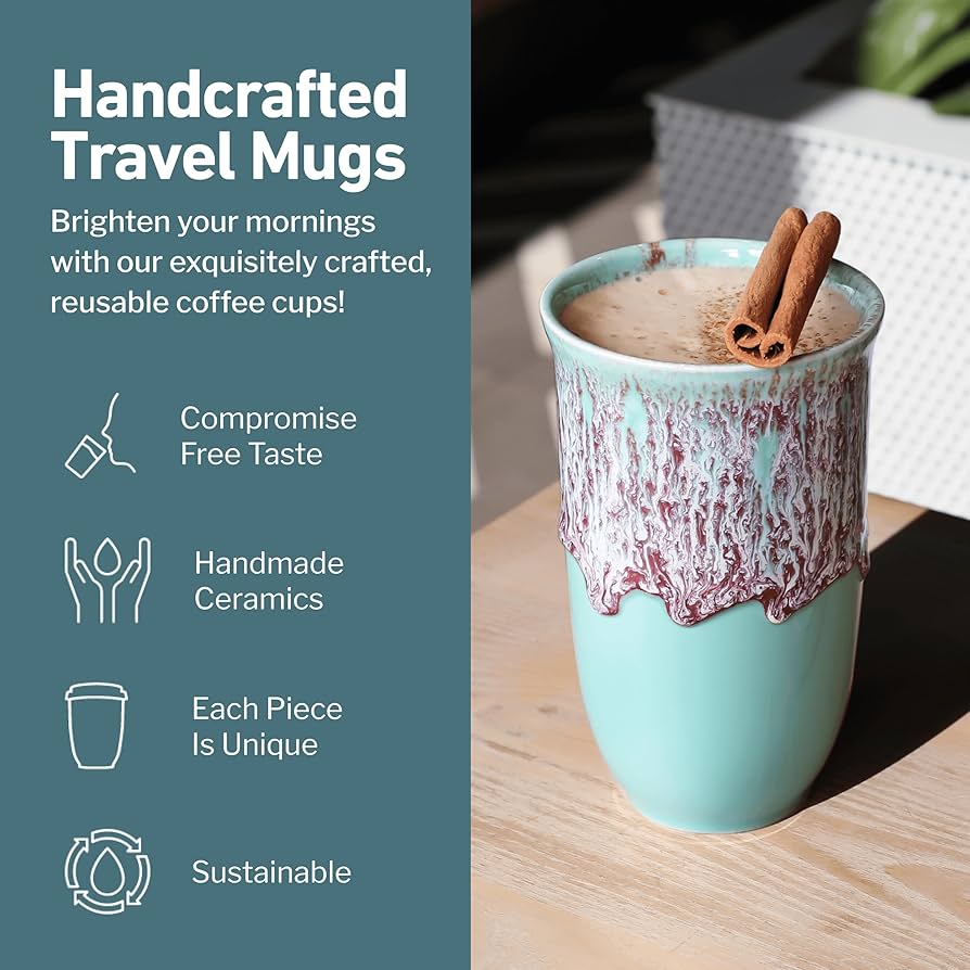 Amazon.com | NOVA CERAMICS Travel Mug On the Go Coffee Tumbler
