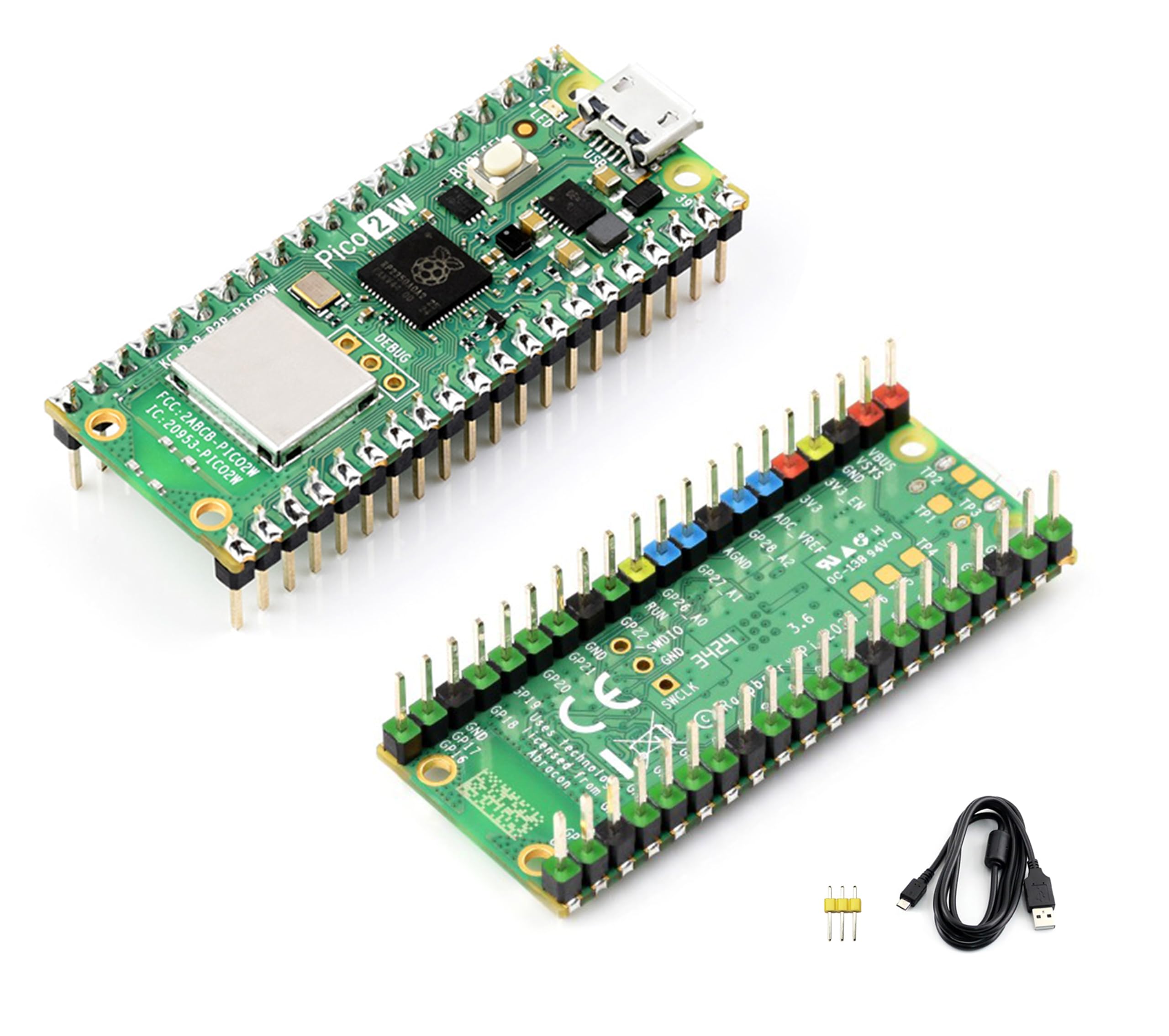 Amazon.com: Pico 2 W with Color Coded Pre-Soldered Header